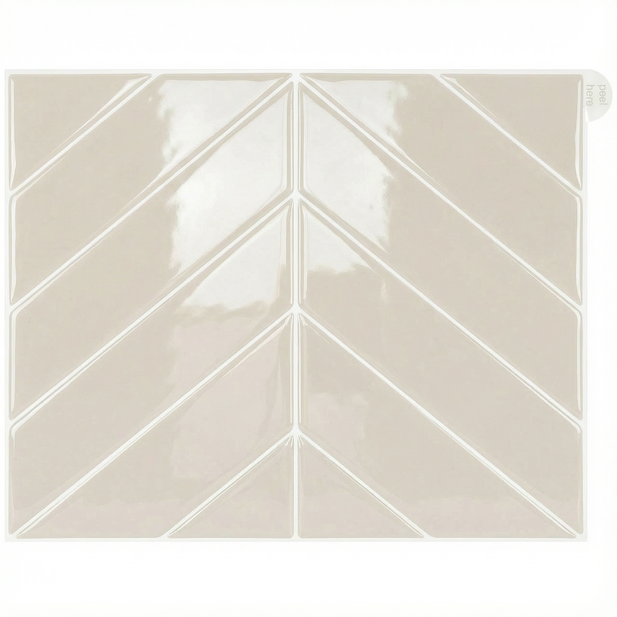 Beige - Carrelage chevron autocollant