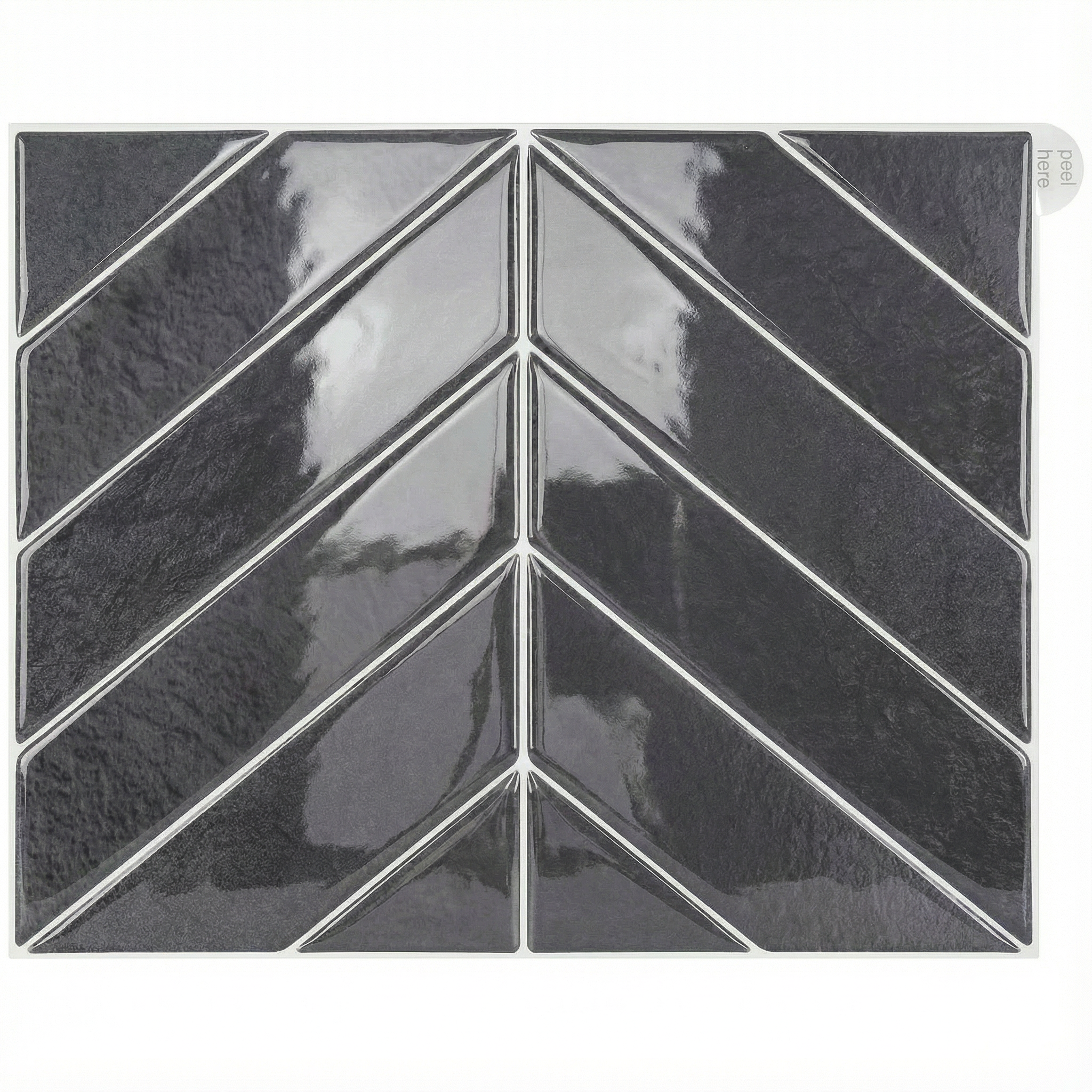 Gris foncé - Carrelage chevron autocollant