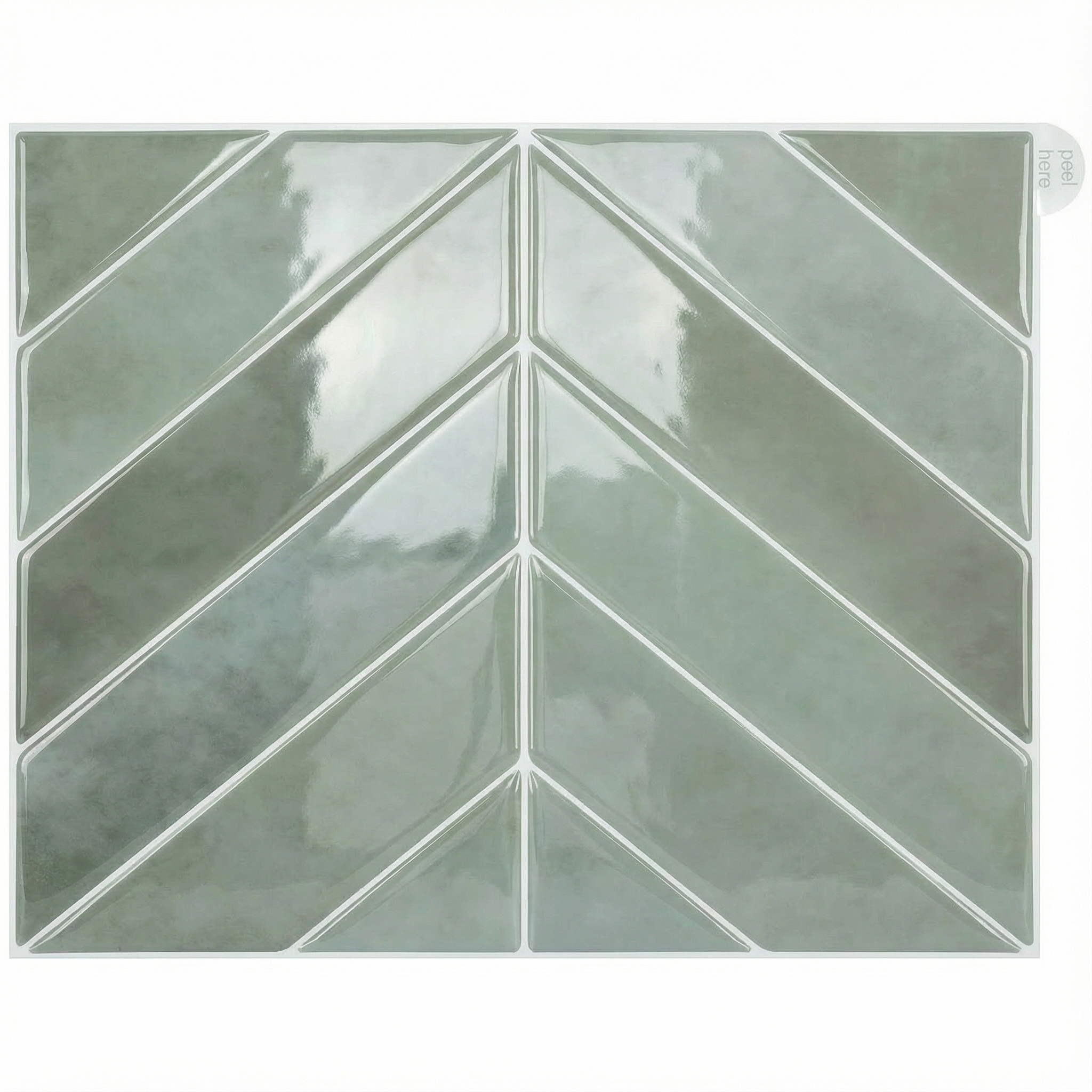 Turquoise clair - Carrelage chevron autocollant