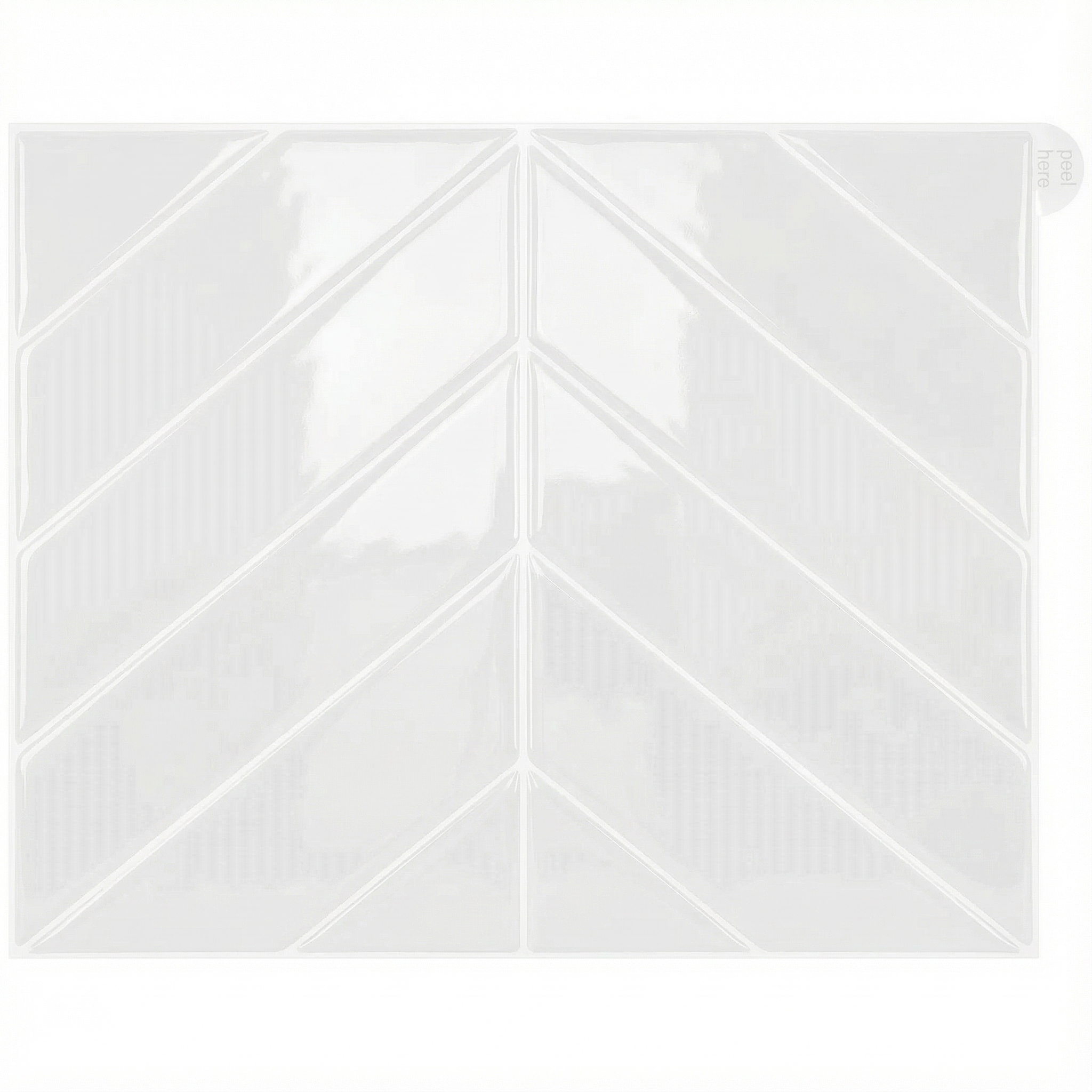 Blanc - Carrelage chevron autocollant