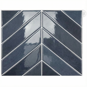 Bleu foncé - Carrelage chevron autocollant