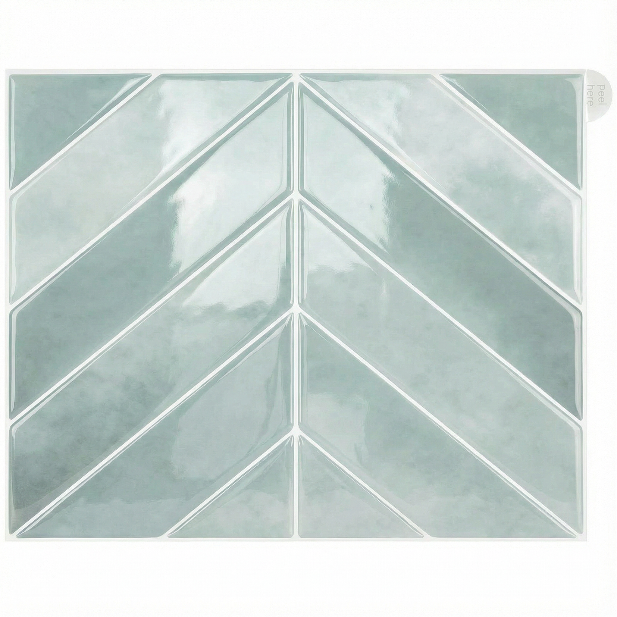 Bleur clair - Carrelage chevron autocollant