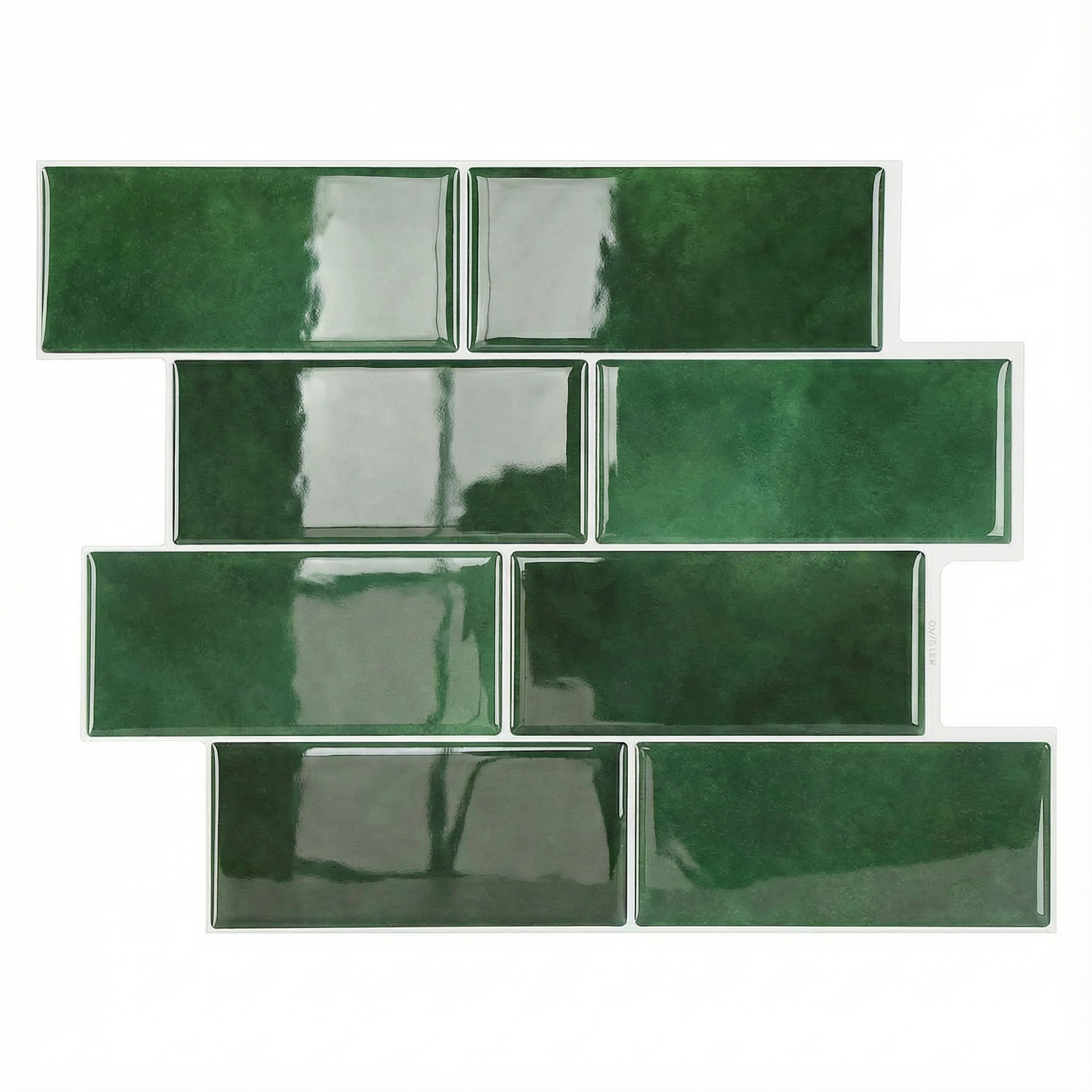 Vert Foncé - Carrelage quinconce autocollant