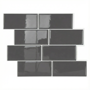 Gris - Carrelage quinconce autocollant