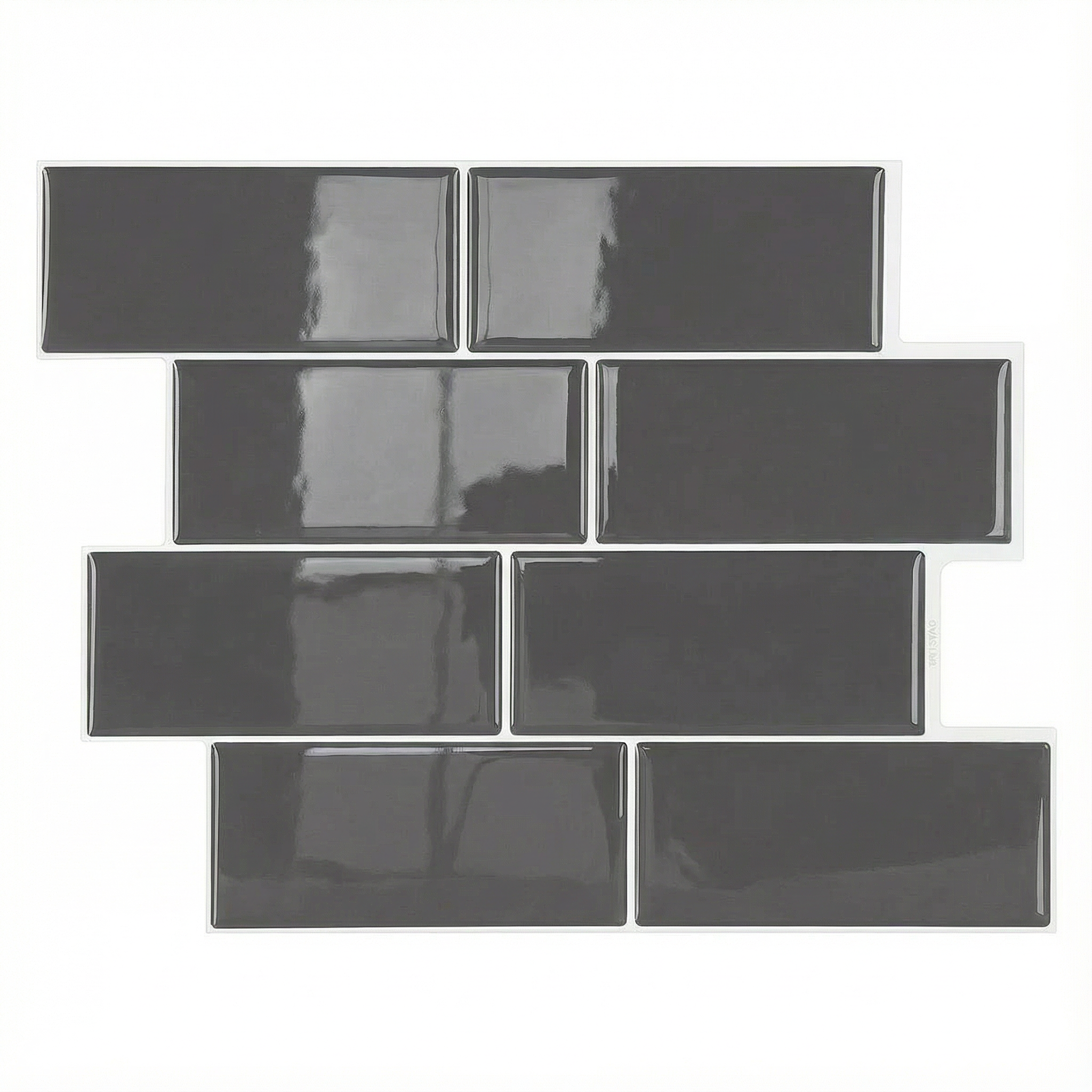 Gris - Carrelage quinconce autocollant