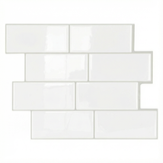 Blanc - Carrelage quinconce autocollant