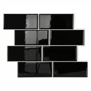 Noir - Carrelage quinconce autocollant