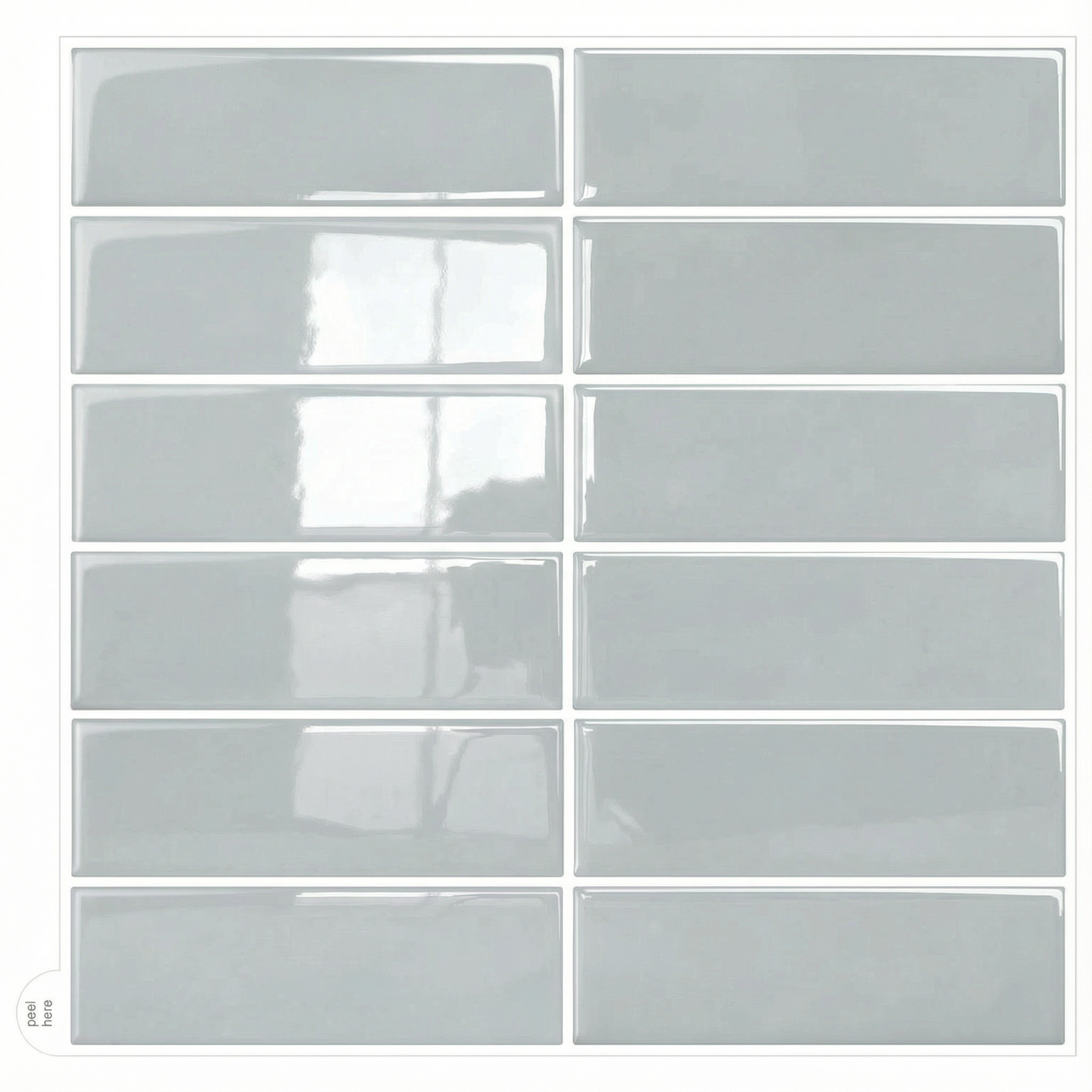 Gris - Carrelage droit autocollant