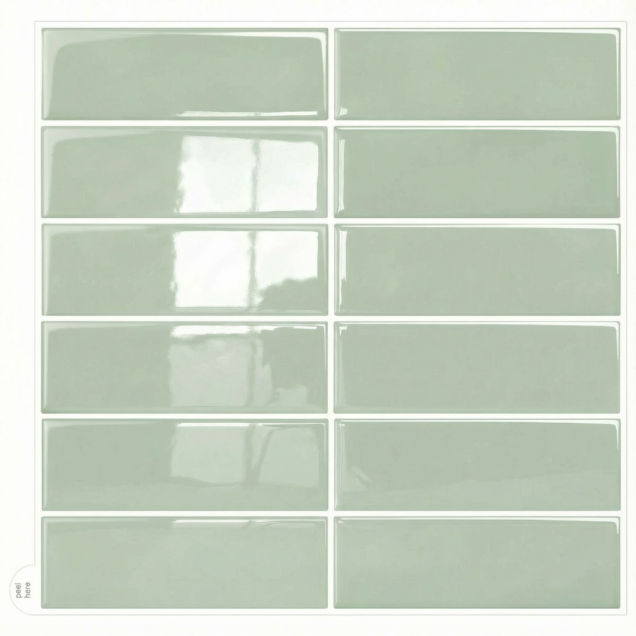 Vert clair - Carrelage droit autocollant