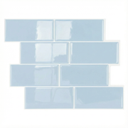 Bleu clair - Carrelage quinconce autocollant