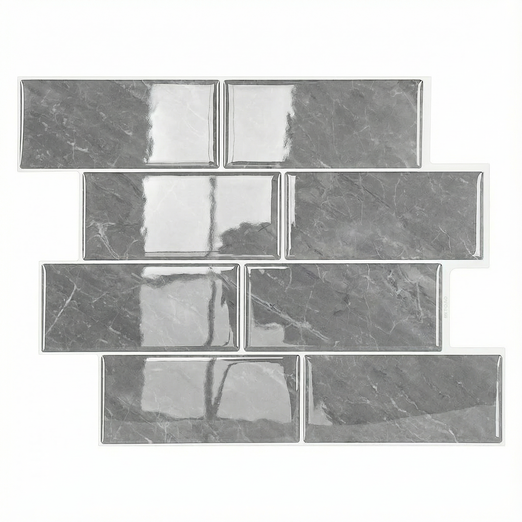 Marbre Gris - Carrelage quinconce autocollant