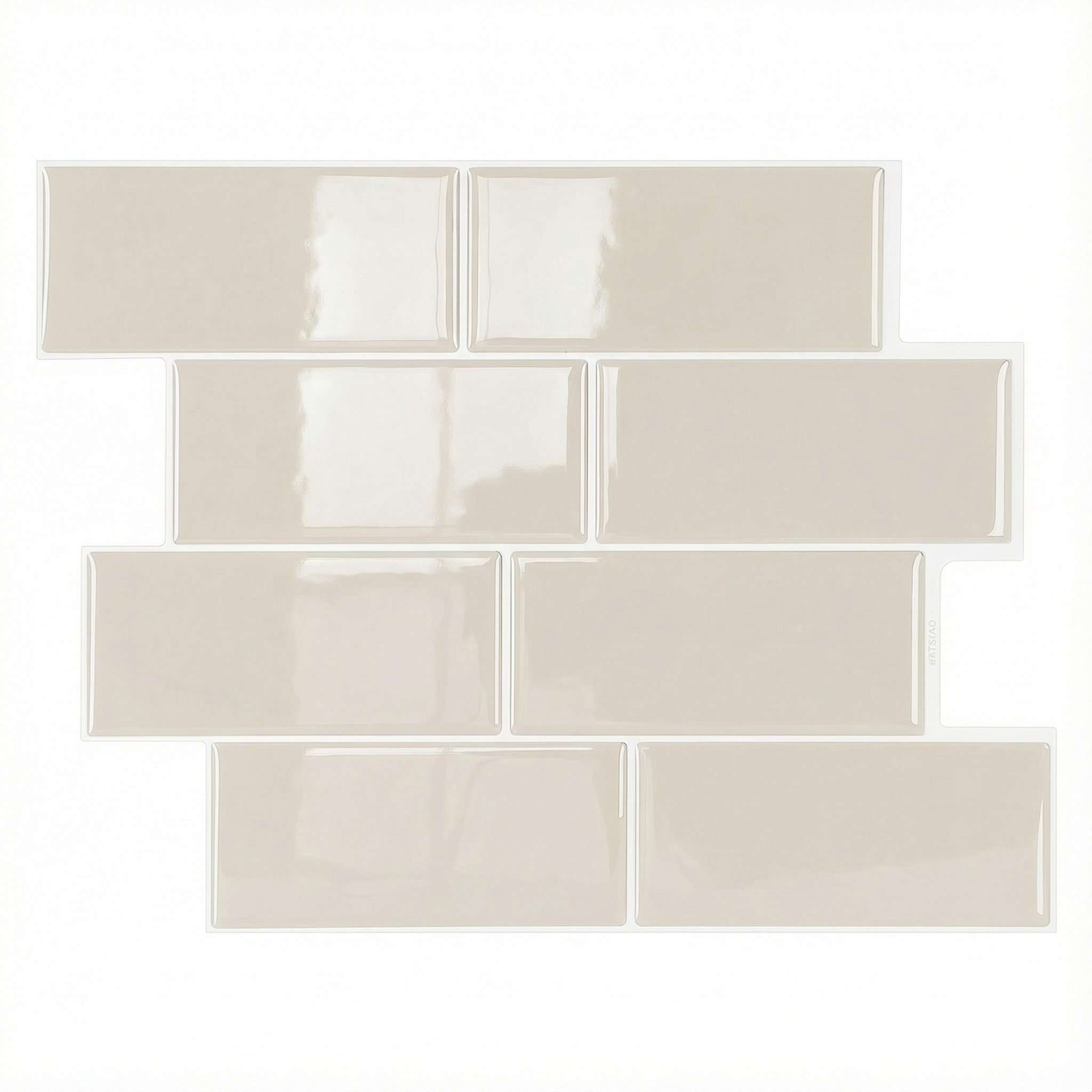 Beige - Carrelage quinconce autocollant