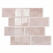 Rose- Carrelage quinconce autocollant