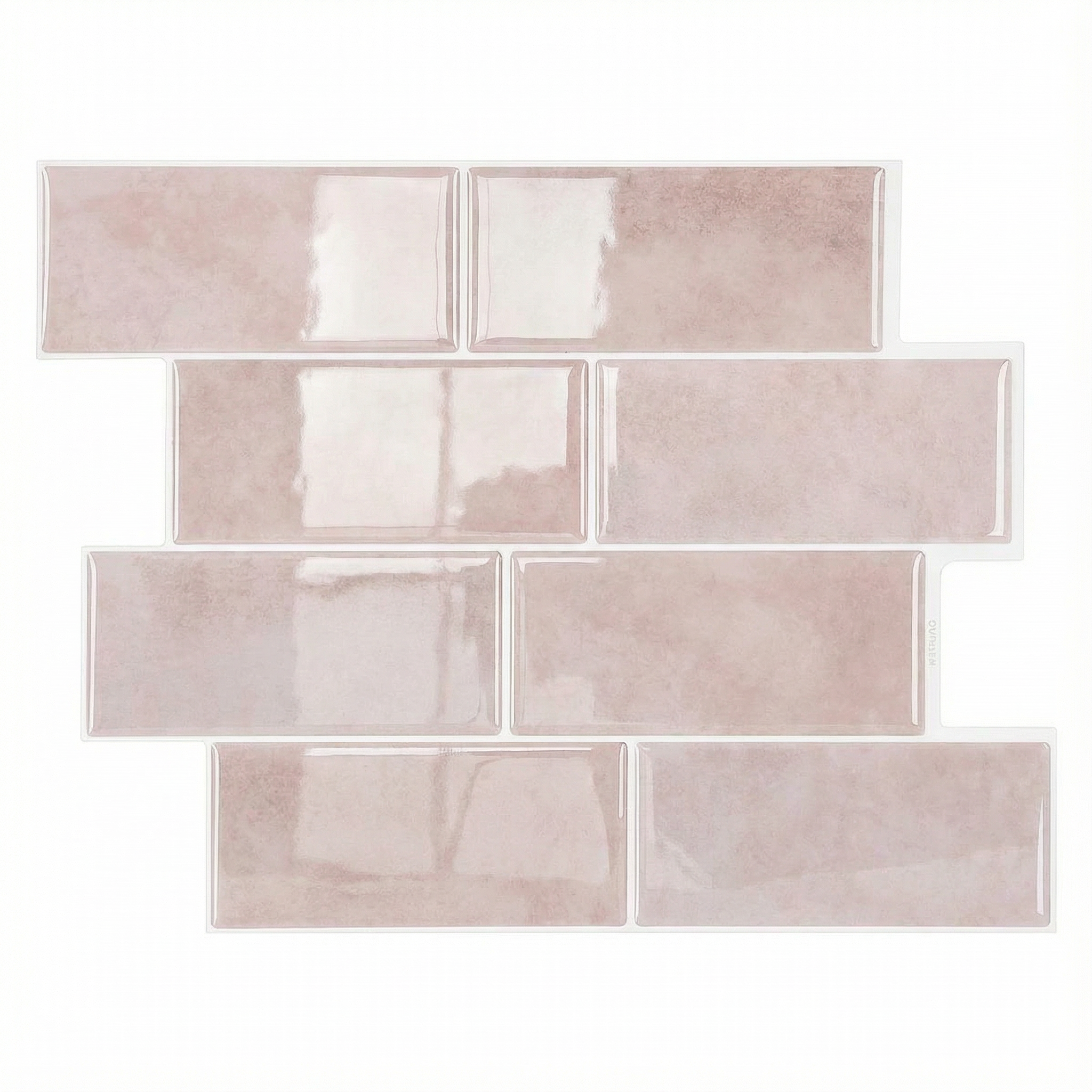 Rose- Carrelage quinconce autocollant