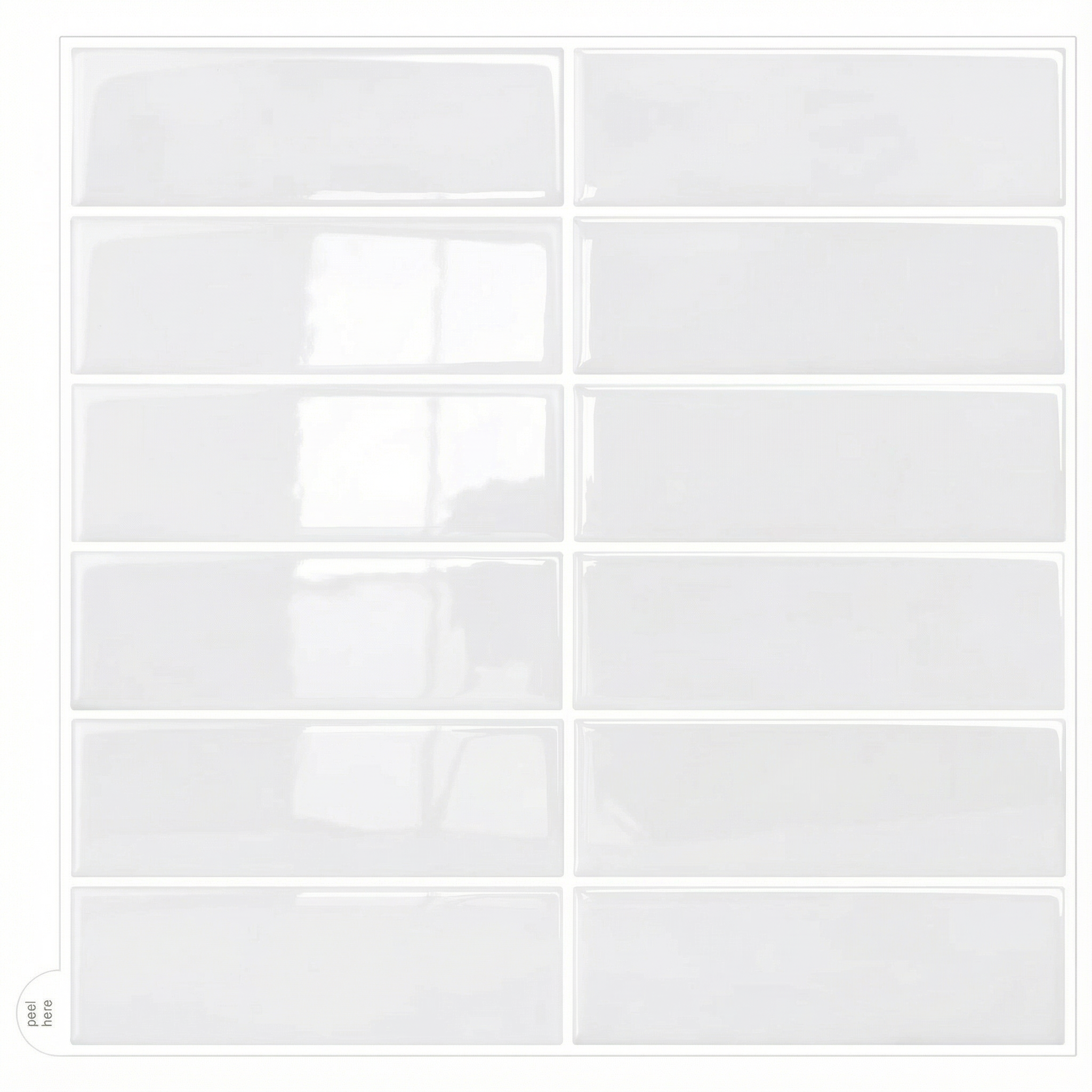 Blanc - Carrelage droit autocollant