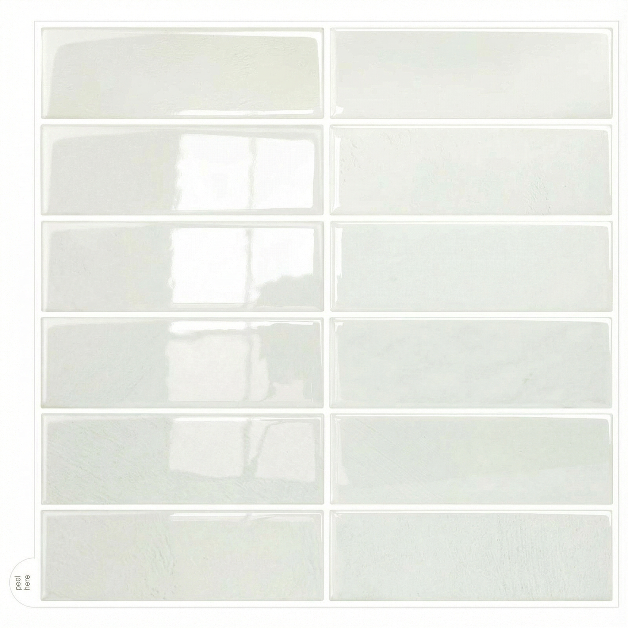 Vert pâle - Carrelage droit autocollant