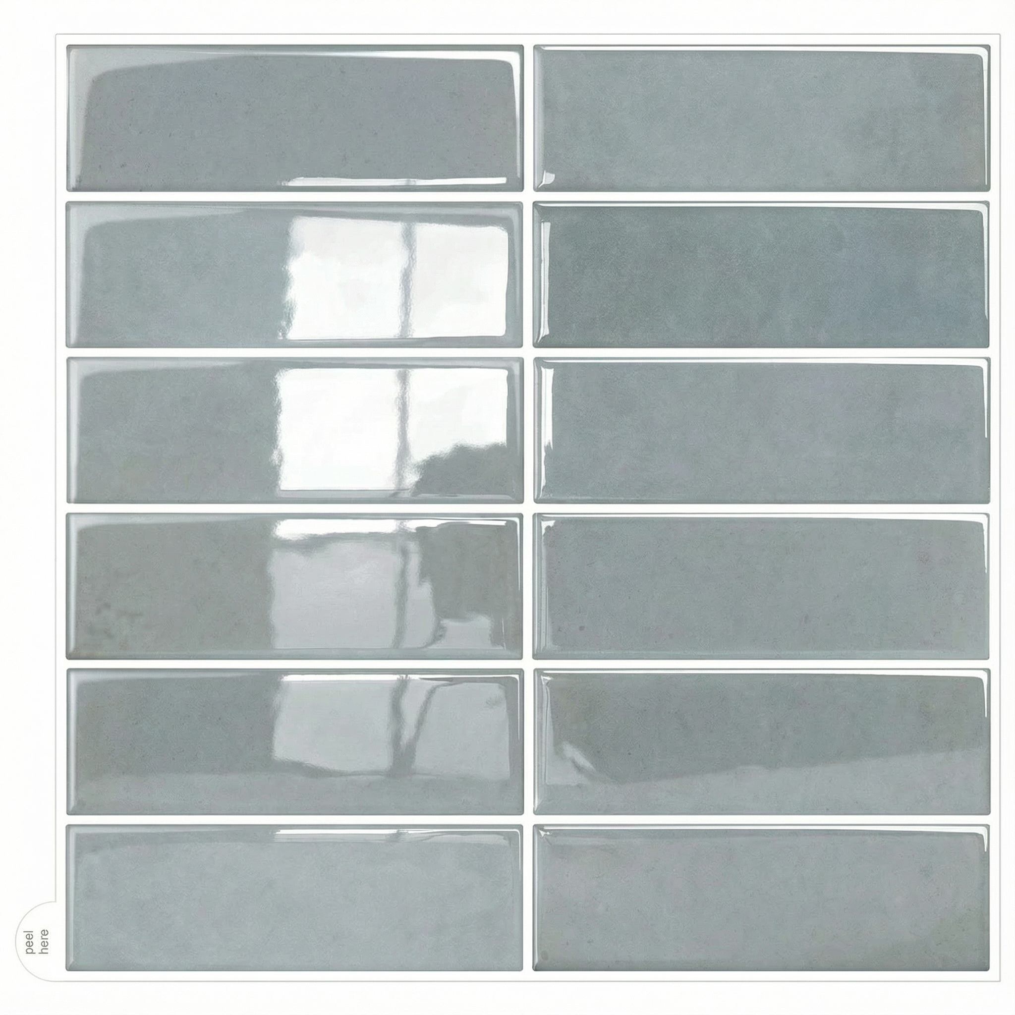 Ardoise - Carrelage droit autocollant