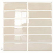 Beige - Carrelage droit autocollant