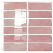 Rose - Carrelage droit autocollant