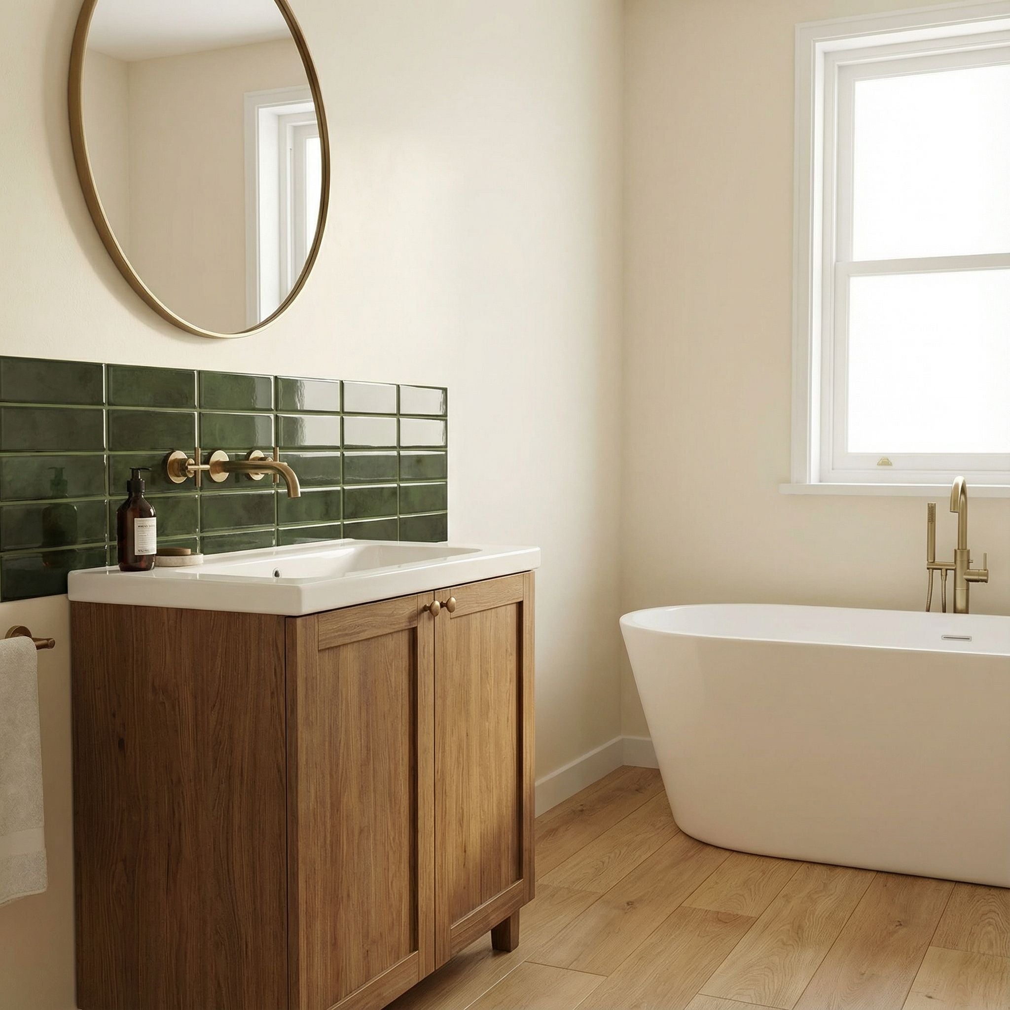 Vert foncé - Carrelage droit autocollant